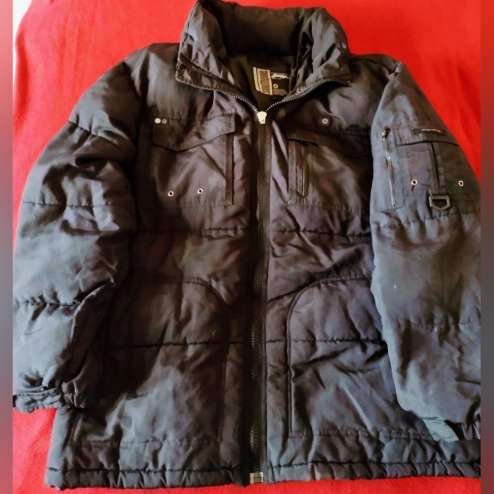 South Pole Authentic Collection Black Winter Coat with Hood Large RN82628